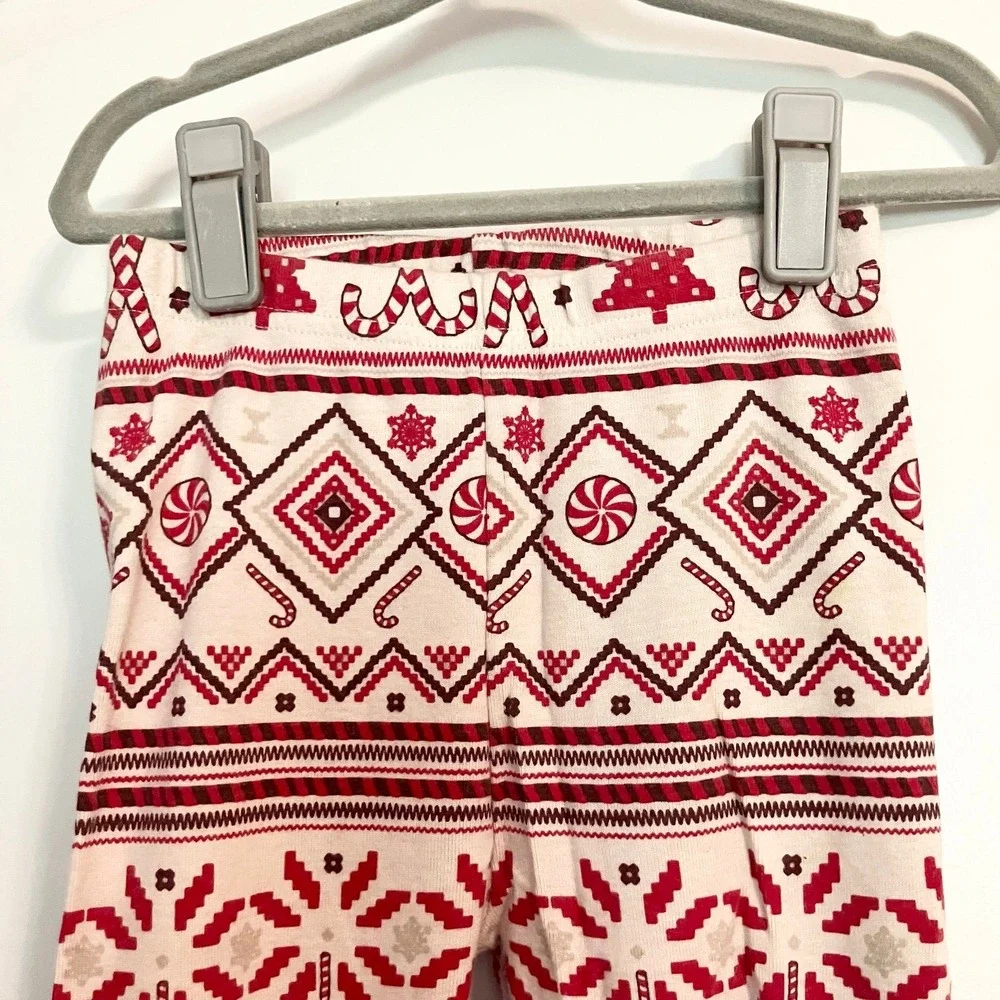 Children's Place Winter Christmas Holiday Pajama Set Red/White Fair Isle‎ Sz 3T